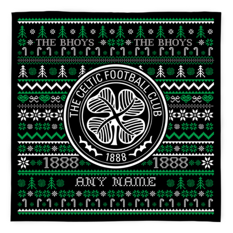 Personalised Celtic FC Christmas Jumper Fleece Blanket - Blankets at Gift Moments