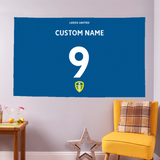 Personalised Leeds United Back of Shirt 5ft x 3ft Banner