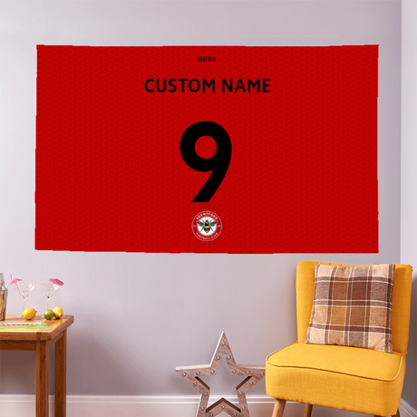 Personalised Brentford FC Back of Shirt Banner - 5ft x 3ft - Flags & Banners at Gift Moments