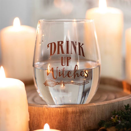 Drink Up Witches Stemless Glass: 1 - Glassware By Gift Moments