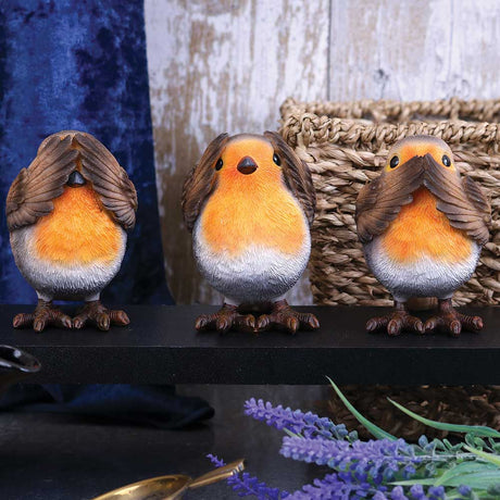 Three Wise Robin Figurines 8cm - Figures & Collectables at Gift Moments