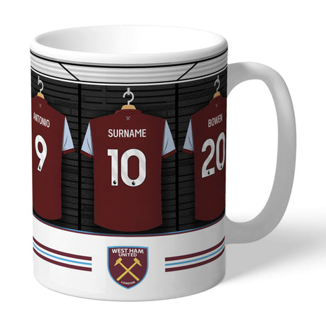 Personalised West Ham United FC Dressing Room Mug - Mugs at Gift Moments