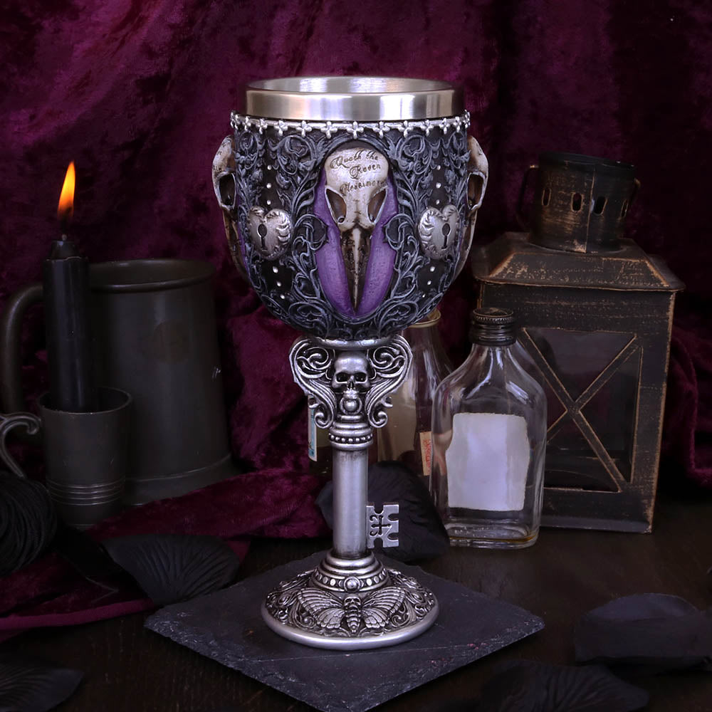 Edgar Allen Poe Nevermore Raven Goblet: 1 - Goblets & Chalices By NN Designs