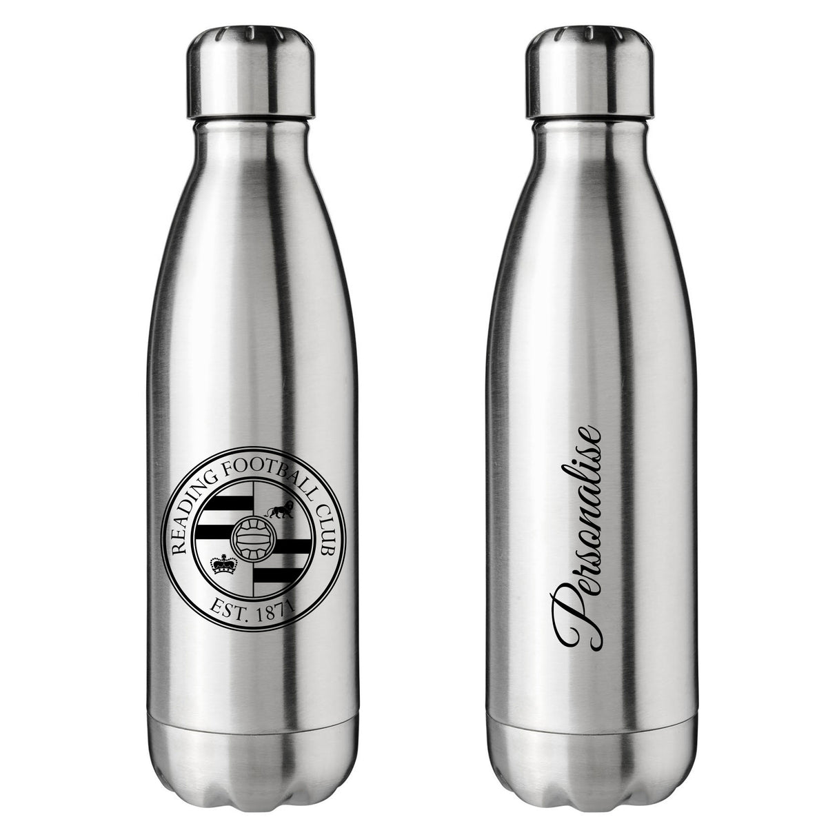 Personalised Reading FC Crest Silver Insulated Water Bottle - Water Bottles at Gift Moments