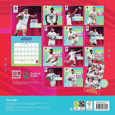 England RFU Square Calendar 2025: 3 - Calendars & Planners By Gift Moments