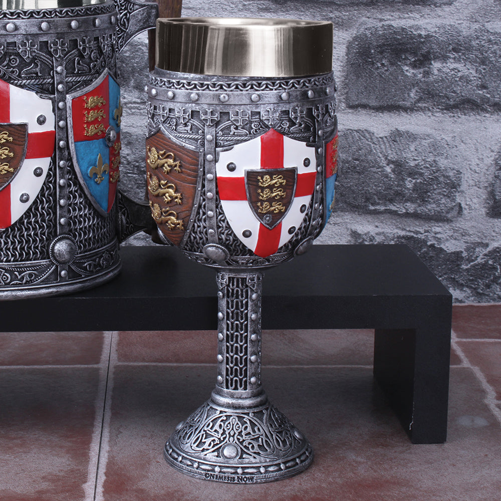 English Three Lions Shield St George Henry IV Wine Goblet: 1 - Goblets & Chalices By NN Designs