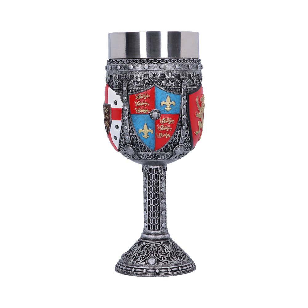 English Three Lions Shield St George Henry IV Wine Goblet: 2 - Goblets & Chalices By NN Designs