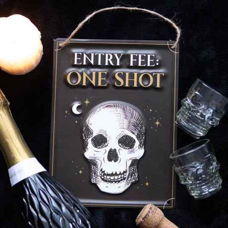 Entry Fee One Shot Hanging Metal Sign: 1 - By Gift Moments