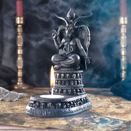 Exclusive Baphomet’s Devotion Tea Light Holder 17cm: 1 - Candles & Holders By NN Designs