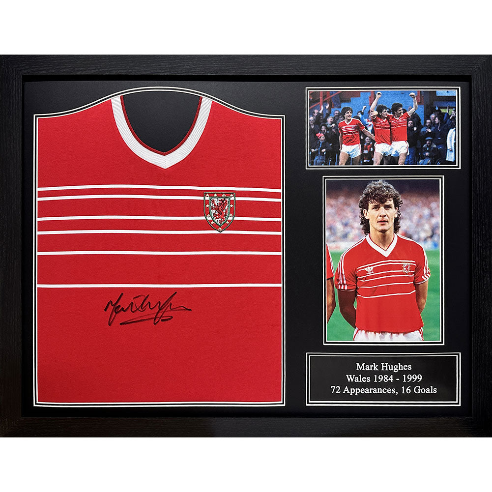 Mark Hughes 1984 Wales Signed Shirt Framed: 1 - Signed Memorabilia By Wales