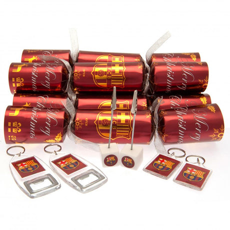 FC Barcelona Christmas Crackers - Pack of 6: 2 - Keyrings By Barcelona