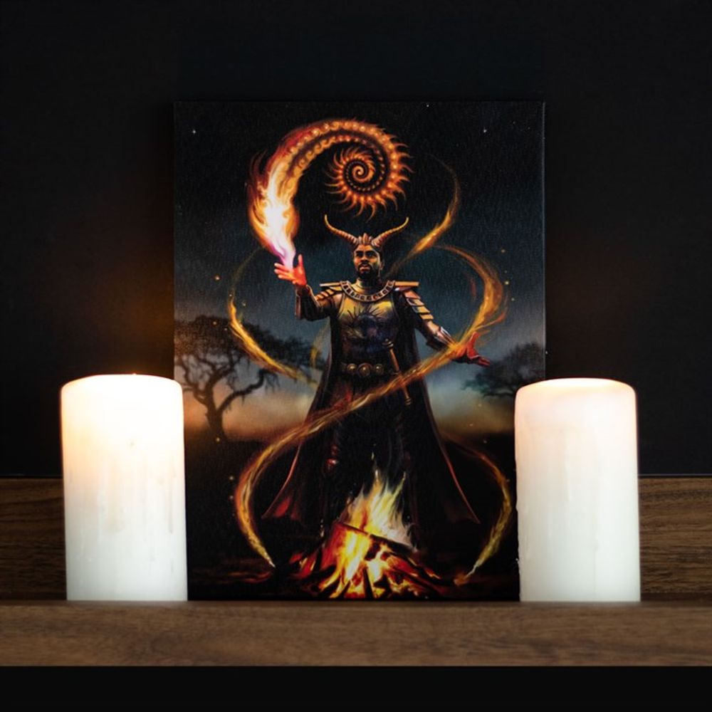 Fire Element Wizard Canvas Plaque by Anne Stokes: 1 - Wall Art By Gift Moments