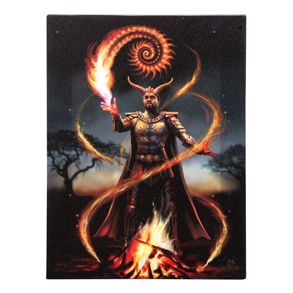 Fire Element Wizard Canvas Plaque by Anne Stokes: 2 - Wall Art By Gift Moments