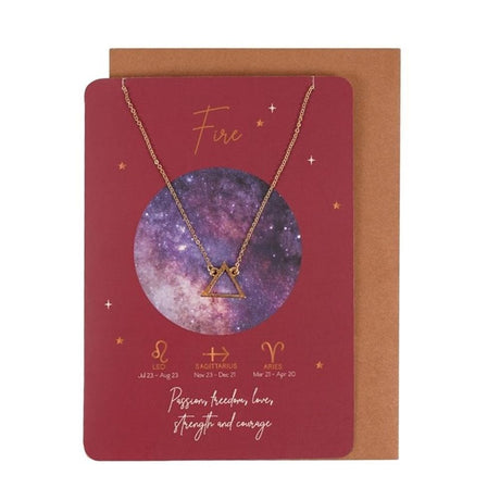 Fire Element Zodiac Necklace with Card: 1 - Necklaces By Gift Moments