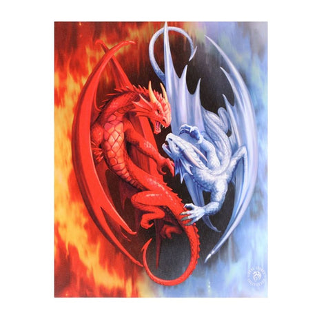 Fire and Ice Canvas Plaque by Anne Stokes: 1 - Wall Art By Gift Moments