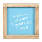 A Fisherman Lives Here Wooden Frame Sign: 2 - Framed Prints By Gift Moments