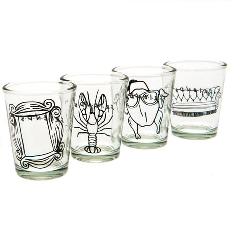 Friends Shot Glass Set - 4 Unique Designs: 1 - Glassware By Friends