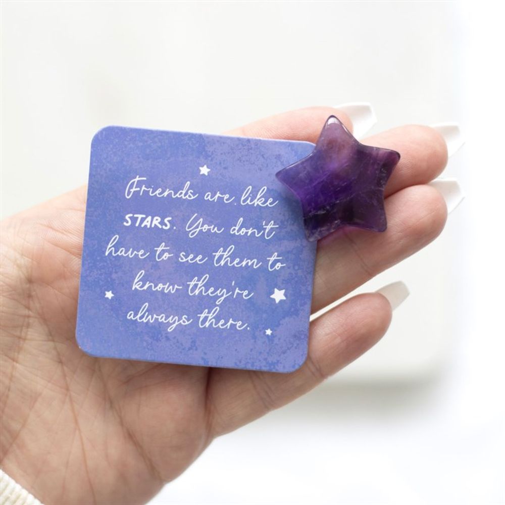 Friends Are Like Stars Lucky Amethyst Crystal Star in a Bag: 4 - By Gift Moments