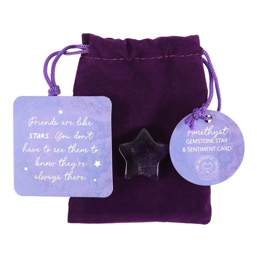 Friends Are Like Stars Lucky Amethyst Crystal Star in a Bag: 1 - By Gift Moments