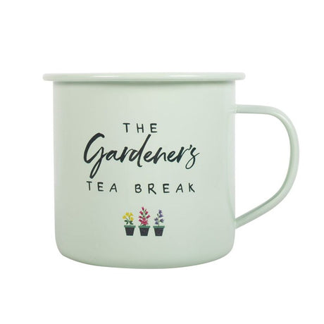 Gardener’s Tea Break Enamel Mug: 2 - Mugs By Gift Moments