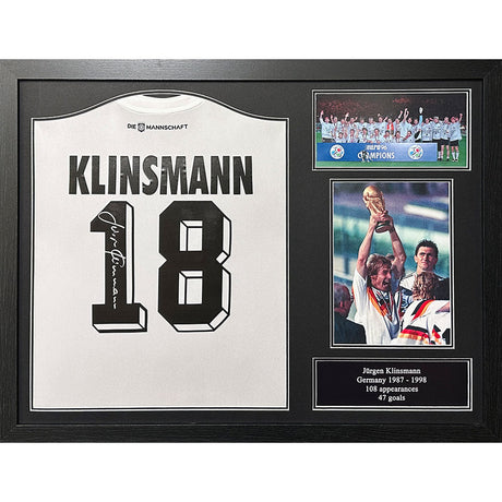 Framed Klinsmann Signed Germany Shirt: 1 - Signed Memorabilia By Germany