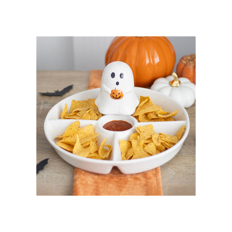 Ghost Pumpkin Chip & Dip Snack Dish: 5 - Tableware By Gift Moments