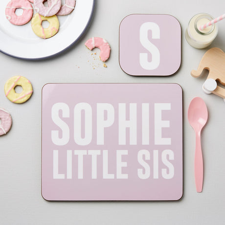 Personalised Girl’s Sis Placemat & Coaster Set - Placemats at Gift Moments