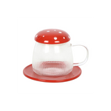 Glass Mushroom Mug and Saucer: 4 - Mugs By Gift Moments