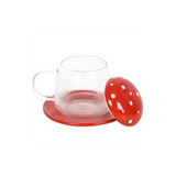 Glass Mushroom Mug and Saucer: 3 - Mugs By Gift Moments