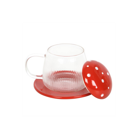 Glass Mushroom Mug and Saucer: 3 - Mugs By Gift Moments