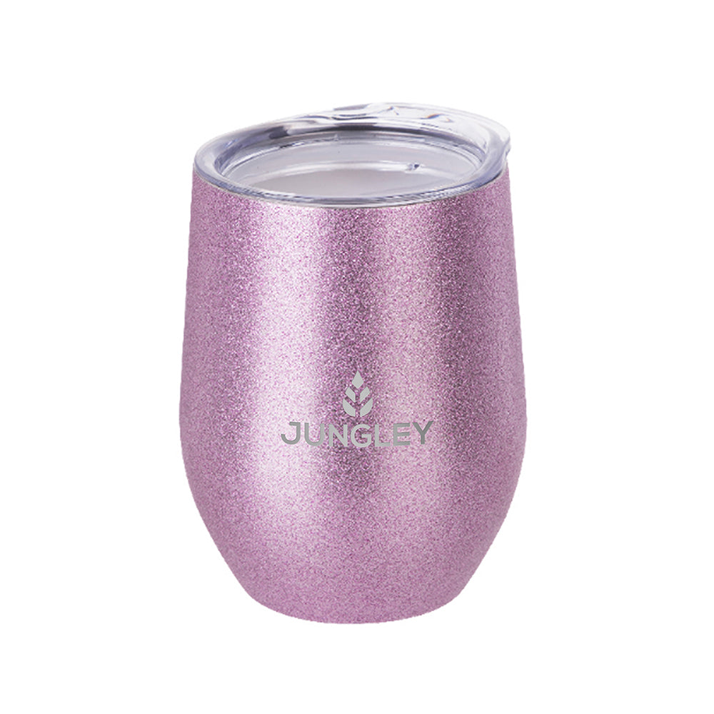 Personalised Glitter Stemless Wine Tumbler: 6 - Pink - Tumblers By Gift Moments