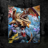 Golden Dragon Nest Throw Blanket: 1 - Throws By Anne Stokes