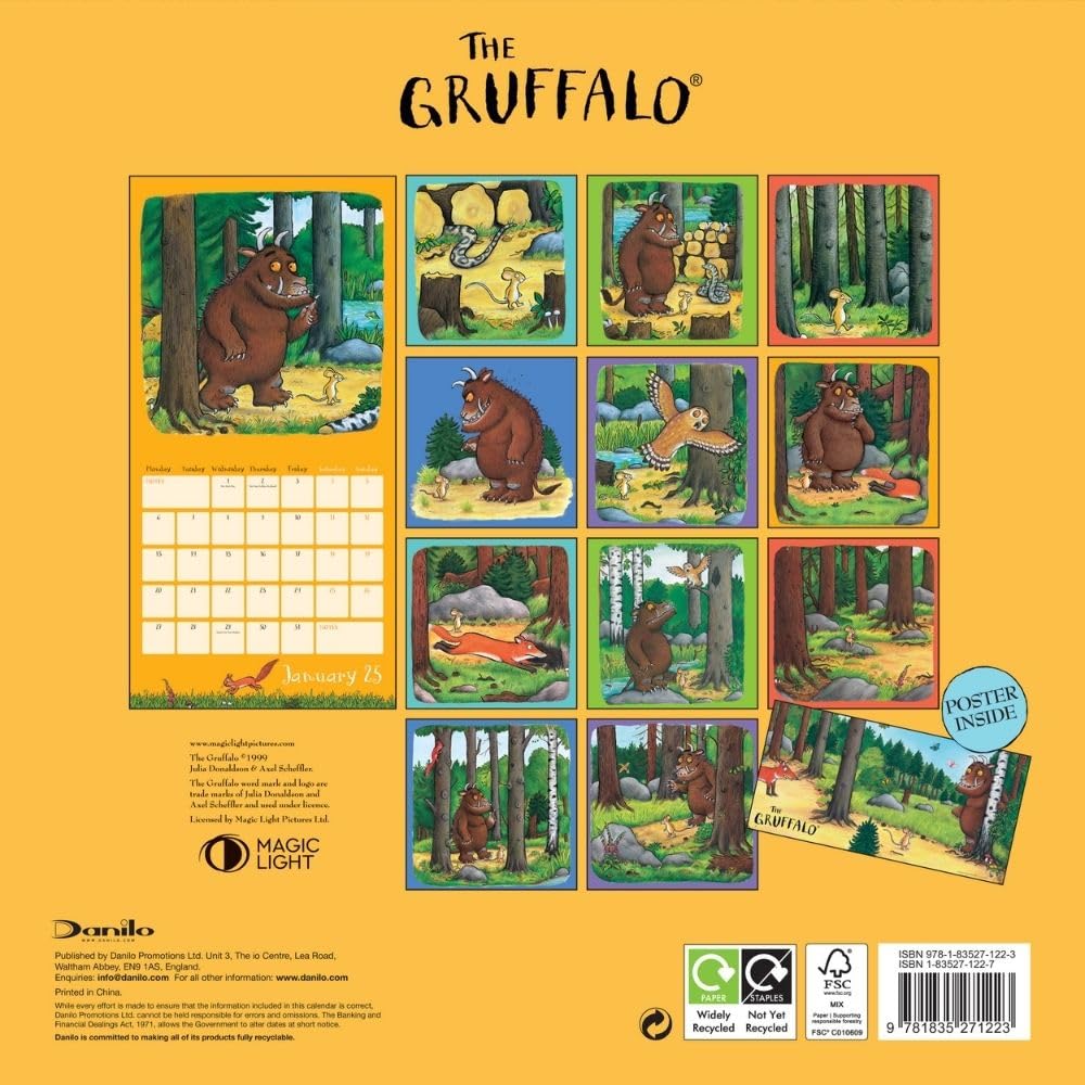 The Gruffalo Square Calendar 2025: 4 - Calendars & Planners By The Gruffalo