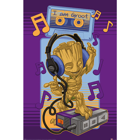 Baby Groot Music Listening Poster: 1 - Posters By Guardians Of The Galaxy