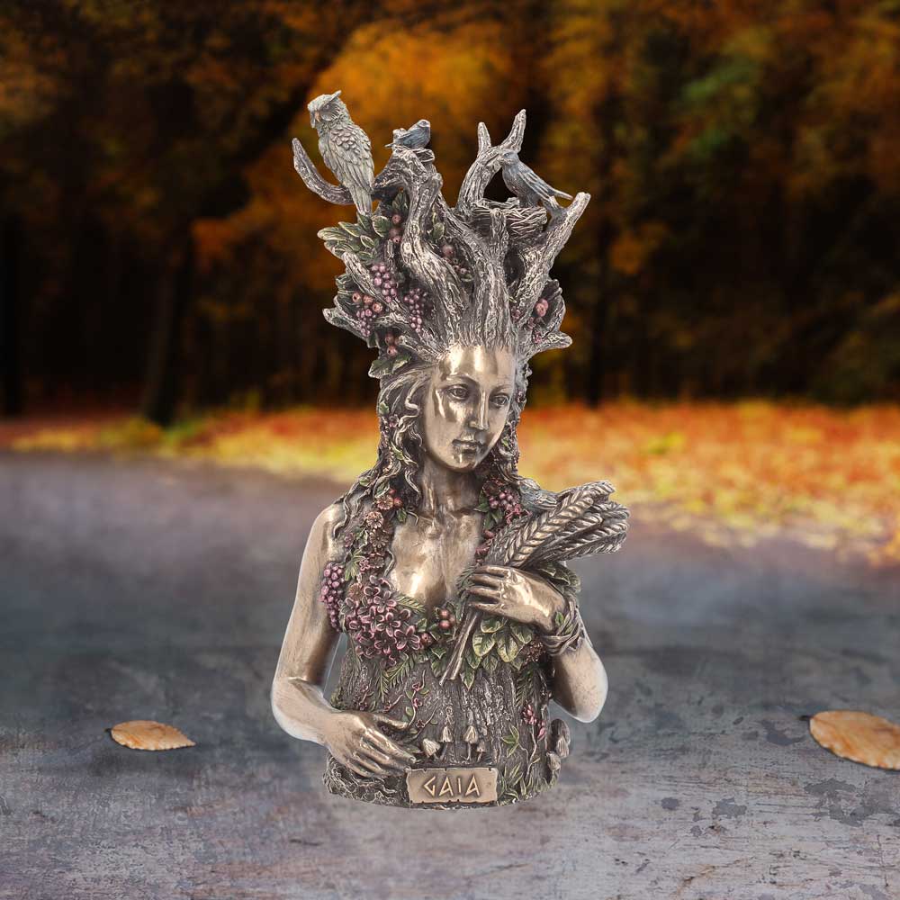 Bronzed Mother Earth Gaia Bust 26cm - Figures & Collectables at Gift Moments