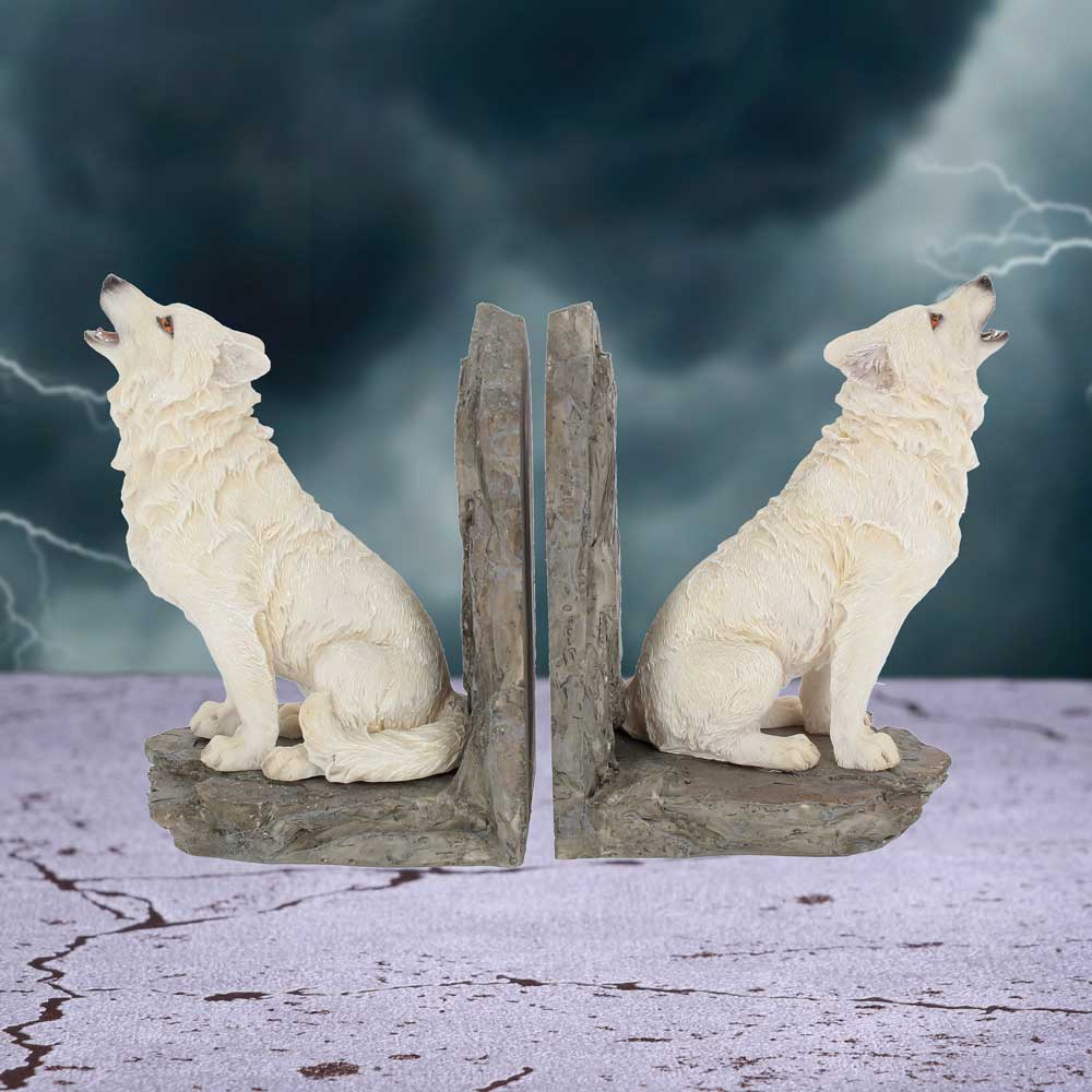 Wardens of the North White Wolf Bookends - Bookends at Gift Moments