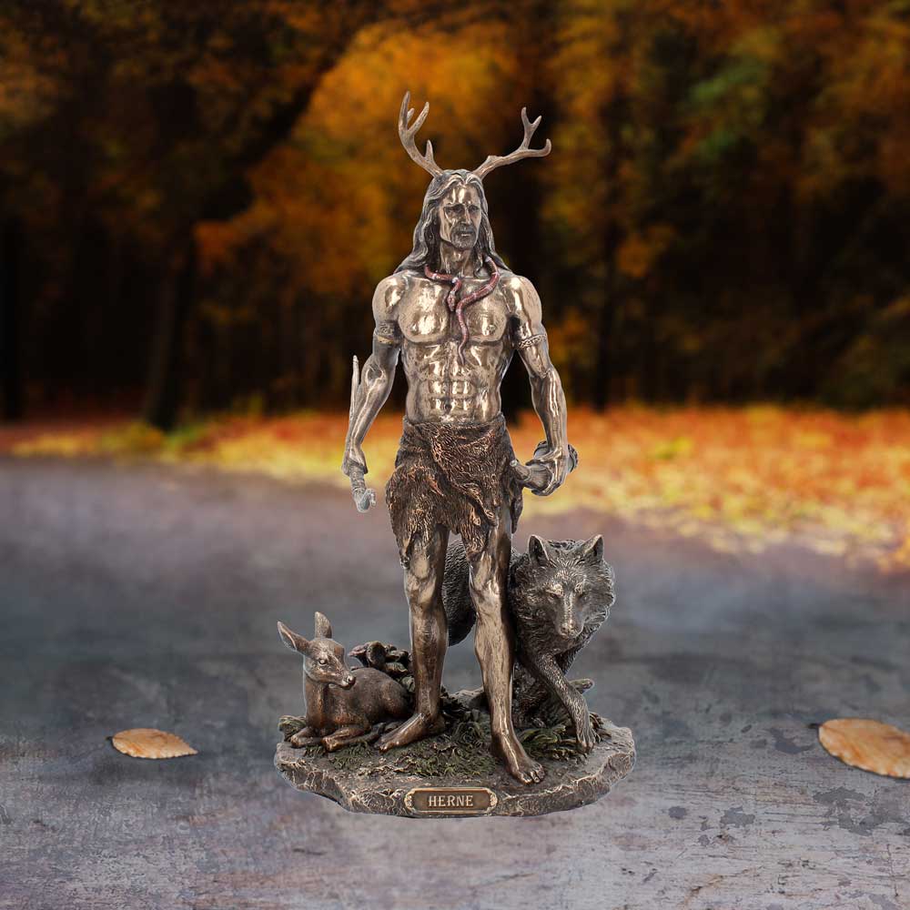 Herne and Animals Folklore Bronzed Figurine - Figures & Collectables at Gift Moments