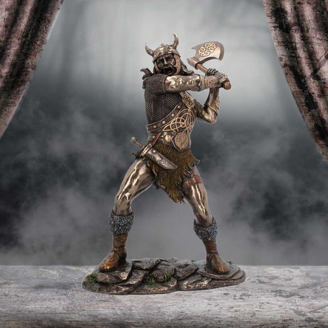 Berserker bronze Viking medium warrior figurine with axe - Figures & Collectables at Gift Moments