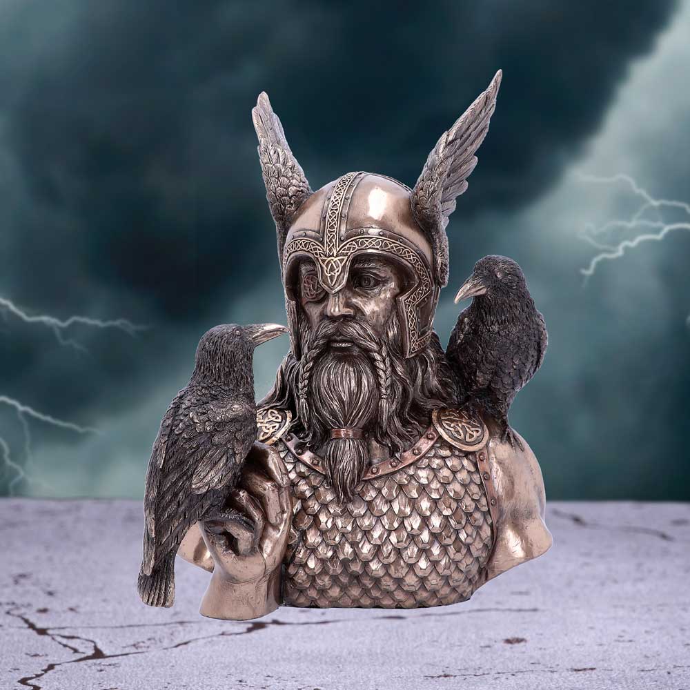 Bronze Odins Messengers Norse God Bust - Figures & Collectables at Gift Moments