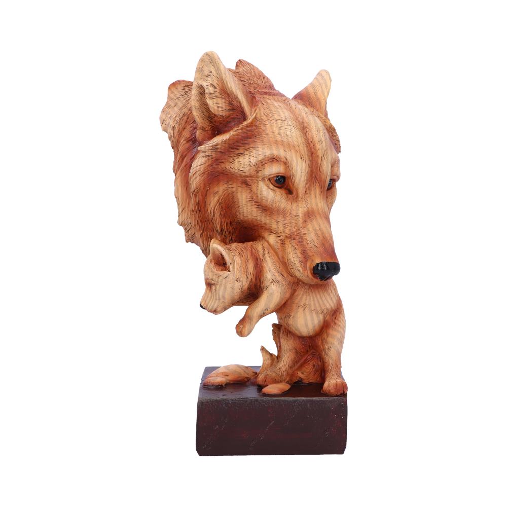 Natural Protection Wolf Mother and Cub Wood Effect Bust Default Title - Figures & Collectables at Gift Moments