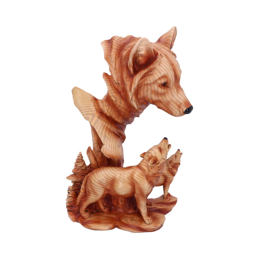 Natural Song Howling Wolves Wood Effect Bust - Figures & Collectables at Gift Moments