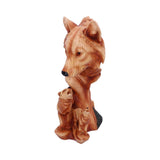 Natural Song Howling Wolves Wood Effect Bust Default Title - Figures & Collectables at Gift Moments