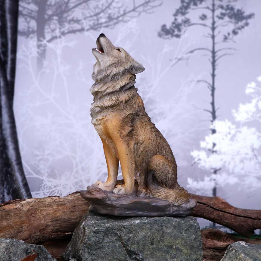 Mountains Cry Howling Wolf Figurine 20cm - Figures & Collectables at Gift Moments