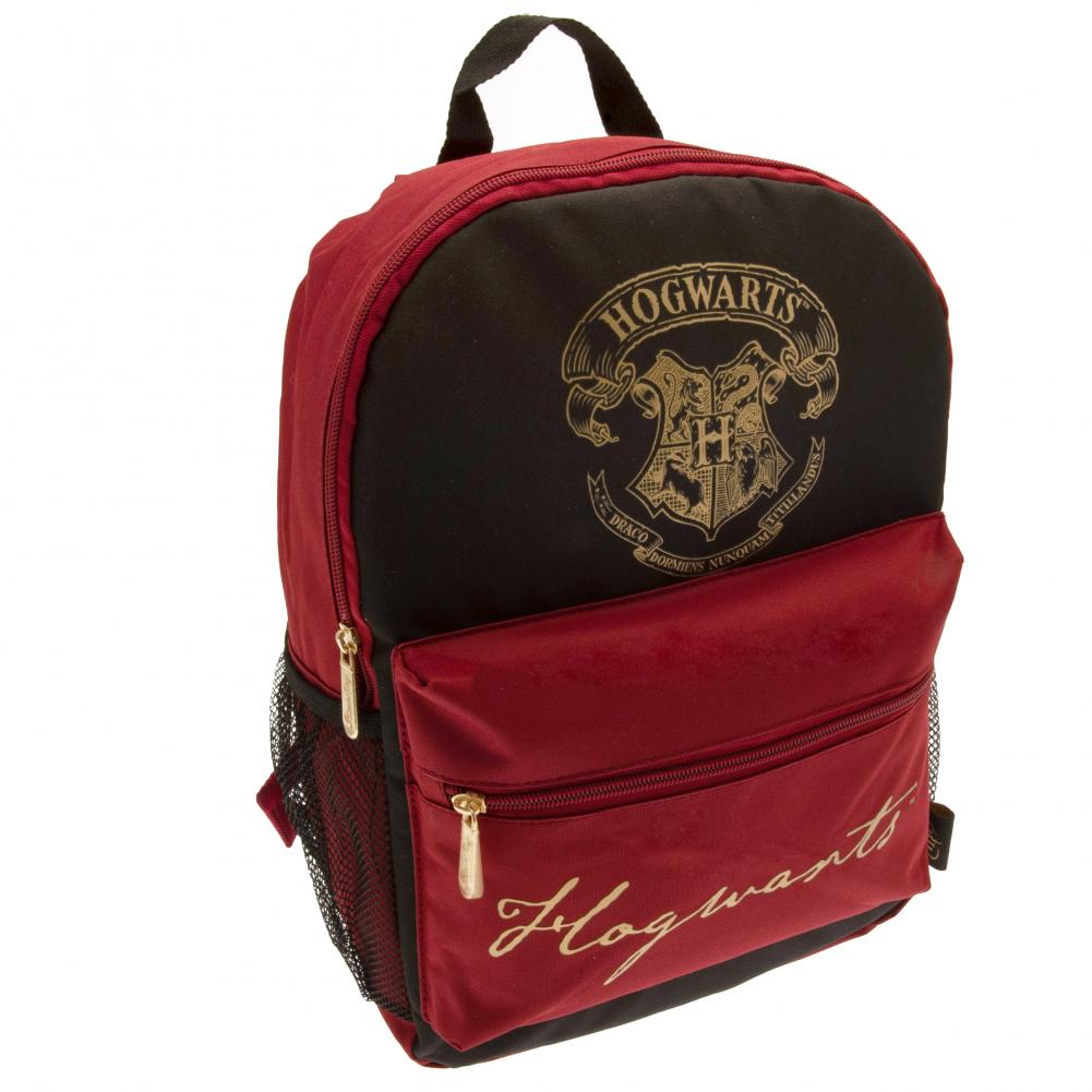 Hogwarts Crest Black and Burgundy Backpack: 3 - Bags By Harry Potter