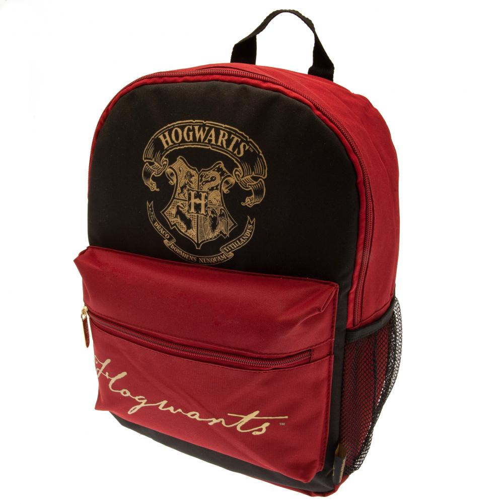 Hogwarts Crest Black and Burgundy Backpack: 2 - Bags By Harry Potter