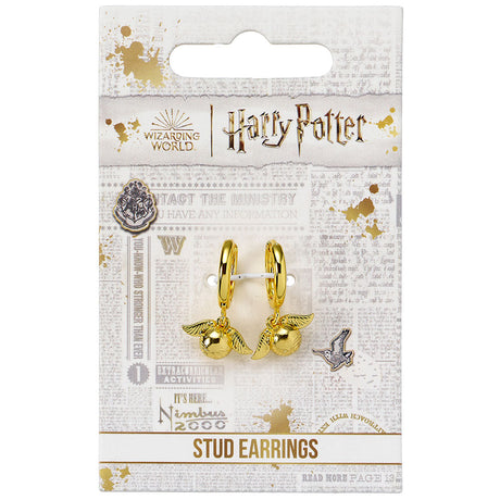 Harry Potter Gold Plated Golden Snitch Hoop Earrings: 2 - Jewellery By Harry Potter