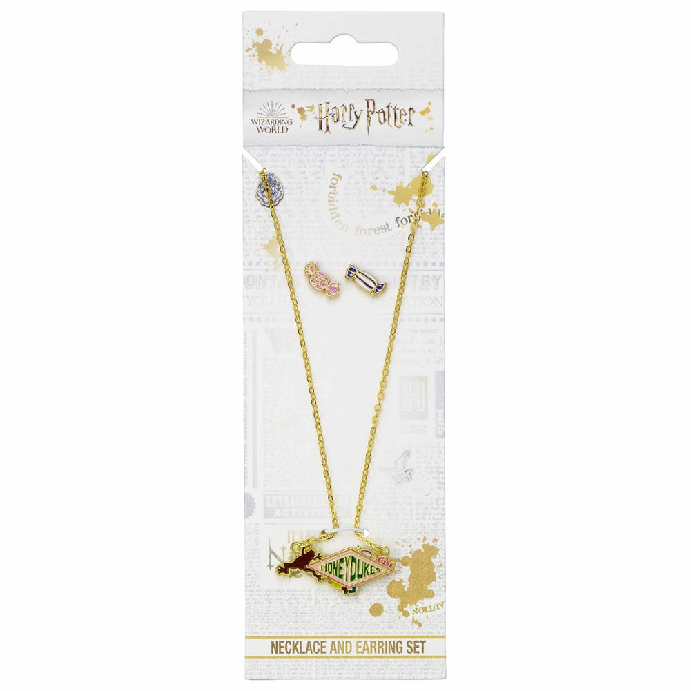 Honeydukes Gold Plated Necklace & Earrings Set: 2 - Jewellery By Harry Potter