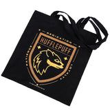 Hufflepuff Crest Black Canvas Tote Bag: 3 - Bags By Harry Potter