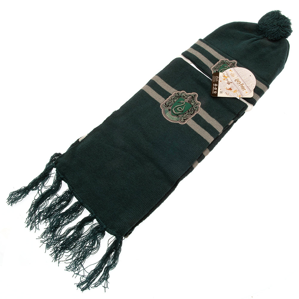 Slytherin Junior Beanie & Scarf Set: 4 - Caps & Hats By Harry Potter