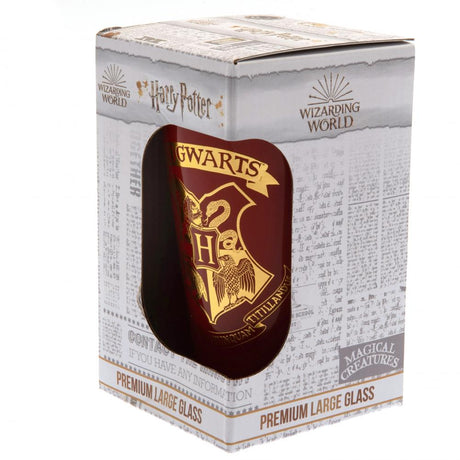 Harry Potter Large Glass with Hogwarts Crest: 3 - Glassware By Harry Potter